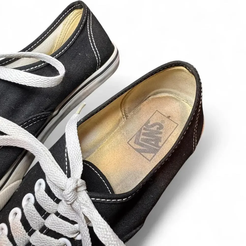 Vans Classic Low Profile Black & White Sneakers — W9/M7.5 - Picture 3 of 8